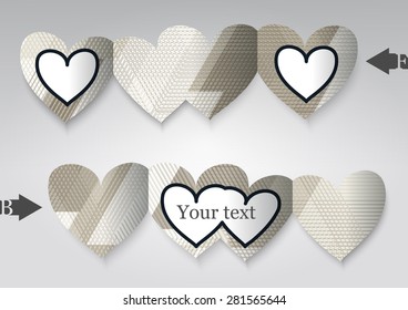 Template greeting card in the form of heart. Eps10 Vector illustration