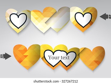 Template greeting card in the form of heart. Eps10 Vector illustration
