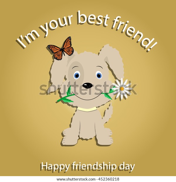 Template Greeting Card Friendship Day Cute Stock Vector (Royalty Free ...