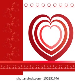 template of greeting card with heart