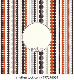Template greeting card, invitation and advertising banner, brochure with space for text. Seamless stripe pattern. Vector polka dots pattern