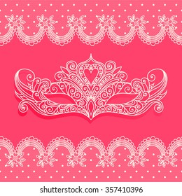 Template greeting card, invitation or a banner with a carnival mask.