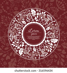 Template greeting card or invitation with flowers