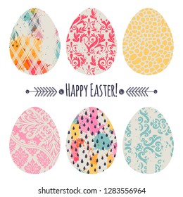 Template for greeting card or invitation. Happy Easter! Can be used for scrapbook, banner, print, etc.