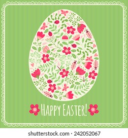 Template for greeting card or invitation. Happy Easter!