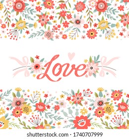 Template greeting card or invitation. Love. Can be used for scrapbook, banner, card, print, etc.