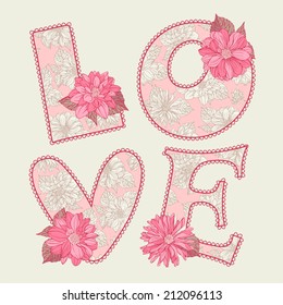 Template greeting card or invitation. Love.