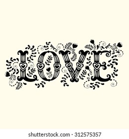 Template greeting card or invitation. Love.