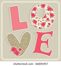 Template greeting card or invitation. Love.