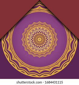 Template greeting card, invitation. Mandala design. Vector illustration.