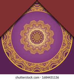 Template greeting card, invitation. Mandala design. Vector illustration.