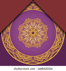 Template greeting card, invitation. Mandala design. Vector illustration.