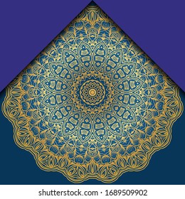 Template Greeting Card, Invitation. Mandala Design. Vector Illustration. 