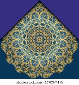 Template Greeting Card, Invitation. Mandala Design. Vector Illustration. 