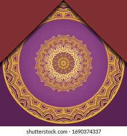 Template greeting card, invitation. Mandala design. Vector illustration.
