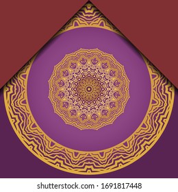 Vorlage Grußkarte, Einladung. Mandala Design. Vektorillustration.