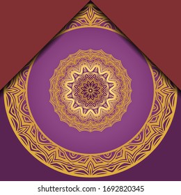 Template greeting card, invitation. Mandala design. Vector illustration.