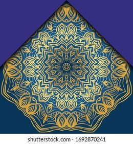 Template Greeting Card, Invitation. Mandala Design. Vector Illustration. 