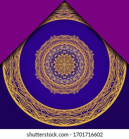 Template greeting card, invitation. Mandala design. Vector illustration.