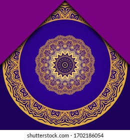 Template greeting card, invitation. Mandala design. Vector illustration.