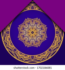 Template greeting card, invitation. Mandala design. Vector illustration.