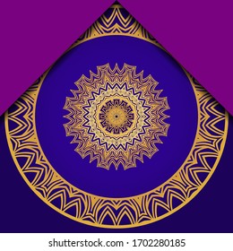 Template greeting card, invitation. Mandala design. Vector illustration.