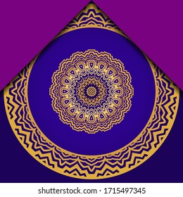Template greeting card, invitation. Mandala design. Vector illustration.