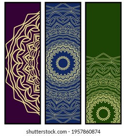 Template greeting card, invitation. Mandala design. Vector illustration.