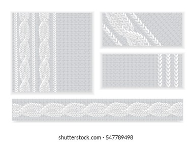 Template greeting card, invitation, poster, pattern of knitted fabric, vector illustration