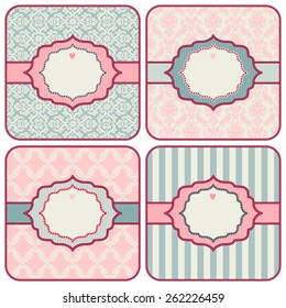 Template greeting card or invitation. Set