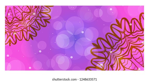 Template Greeting Card, Invitation With Space For Text. Mandala Design. Vector Illustration