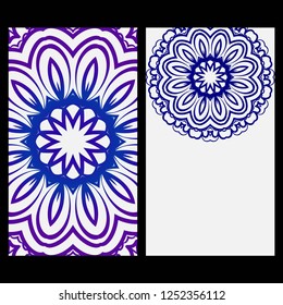 Template Greeting Card, Invitation With Space For Text. Mandala Design. Vector Illustration