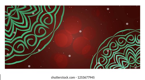 Template Greeting Card, Invitation With Space For Text. Mandala Design. Vector Illustration