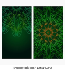 Template Greeting Card, Invitation With Space For Text. Mandala Design. Vector Illustration