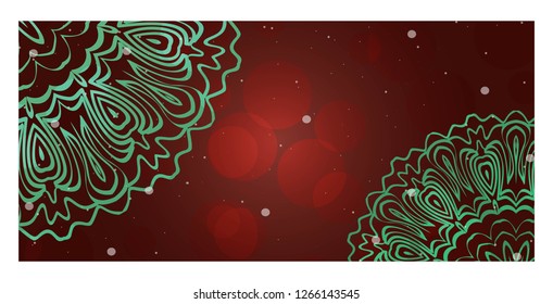 Template Greeting Card, Invitation With Space For Text. Mandala Design. Vector Illustration