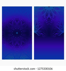 Template greeting card, invitation with space for text. Mandala design. Vector illustration.