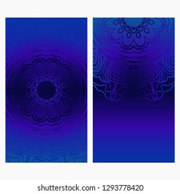 Template greeting card, invitation with space for text. Mandala design. Vector illustration.
