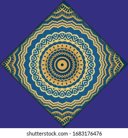 Template Grußkarte, Einladung mit Platz für Text. Mandala Design. Vektorillustration Illustration.