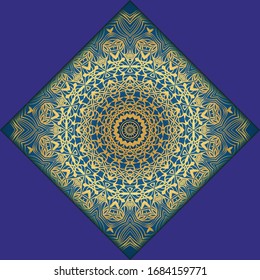 Template Greeting Card, Invitation With Space For Text. Mandala Design. Vector Illustration.