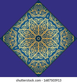 Template Greeting Card, Invitation With Space For Text. Mandala Design. Vector Illustration.