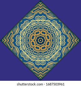 Template Grußkarte, Einladung mit Platz für Text. Mandala Design. Vektorillustration Illustration.