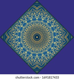 Template Grußkarte, Einladung mit Platz für Text. Mandala Design. Vektorgrafik.