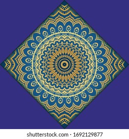 Plantilla Tarjeta De Saludo, Invitación Con Espacio Para Texto. Mandala Design. Ilustración vectorial.
