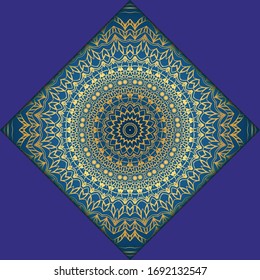 Template Greeting Card, Invitation With Space For Text. Mandala Design. Vector Illustration.