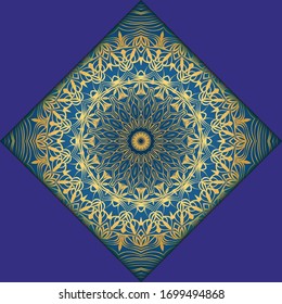 Plantilla Tarjeta De Saludo, Invitación Con Espacio Para Texto. Mandala Design. Ilustración vectorial.