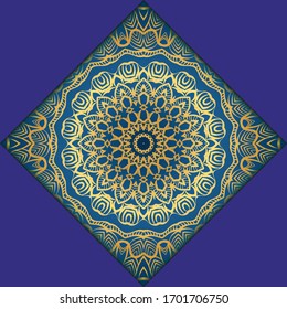 Template Greeting Card, Invitation With Space For Text. Mandala Design. Vector Illustration.