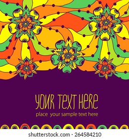Template of greeting card or invitation card. Vector illustration