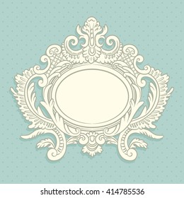 Template greeting card or invitation. Vintage frame. Template for text or photo