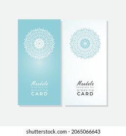 Plantilla para tarjeta de saludo con mandala. EPS 10