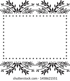 Template of greeting card, pattern floral frame, with style unique. Vector